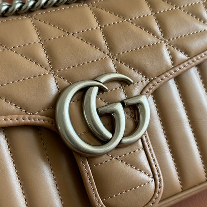 MARMONT SMALL SHOULDER BAG 26 IN BROWN LAMBSKIN