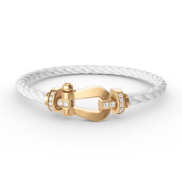 [AURORA]FORCE LARGE HORSESHOE HALF DIAMOND BRACELET GOLD