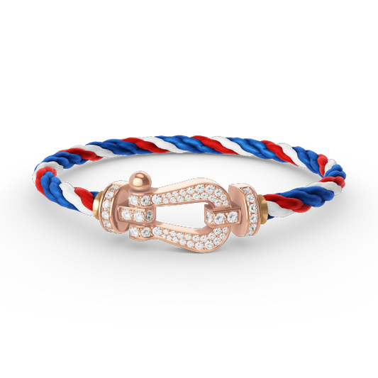 [AURORA]FORCE LARGE HORSESHOE FULL DIAMOND BRACELET ROSE GOLD