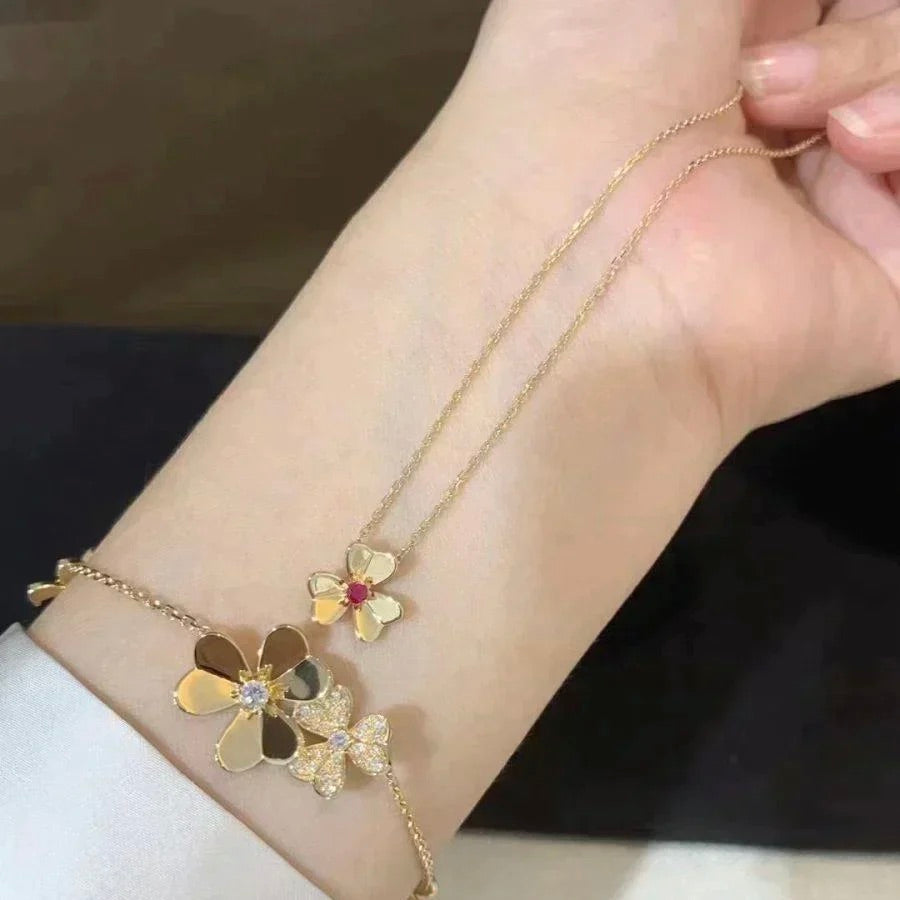 [basloveJW]FRIVOLE GOLDENE BLUMENKETTE