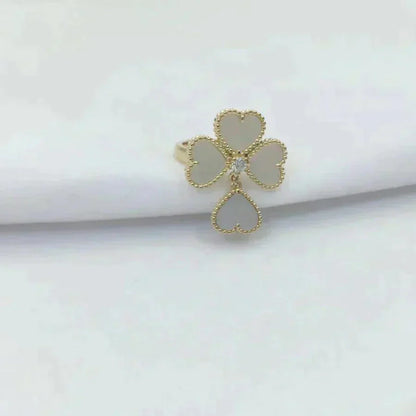 [AURORA]SWEET CLOVER WHITE MOP RING