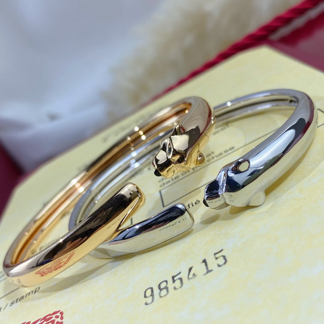 [AURORA]PANTHERE SILVER OPEN BRACELET