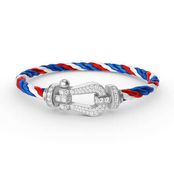 [AURORA]FORCE LARGE HORSESHOE FULL DIAMOND BRACELET SILVER
