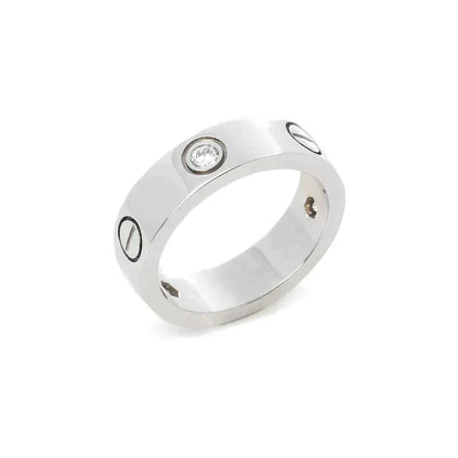 [AURORA]LOVE RING 5.5MM 3 DIAMONDS SILVER